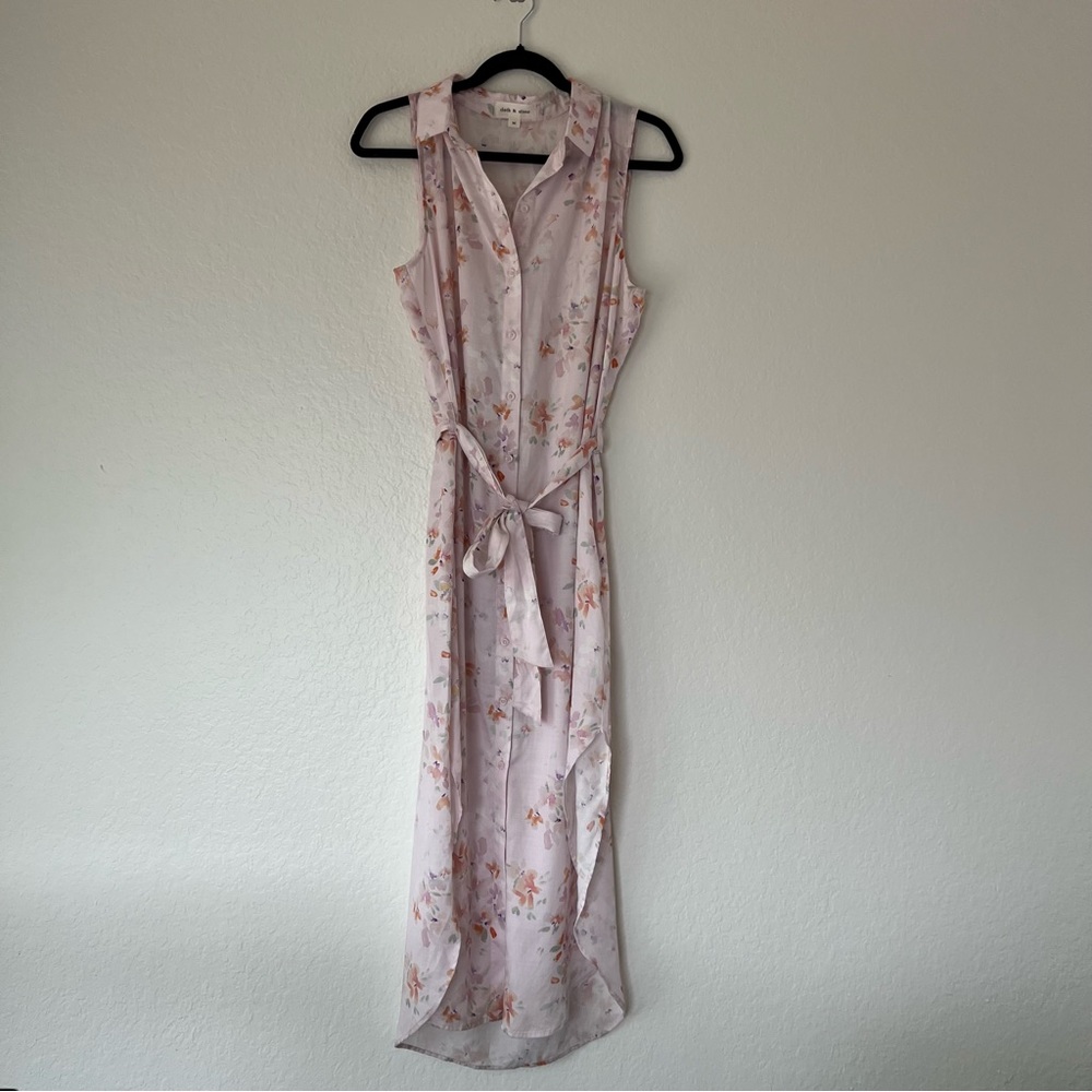 Cloth & Stone pink floral dress size M